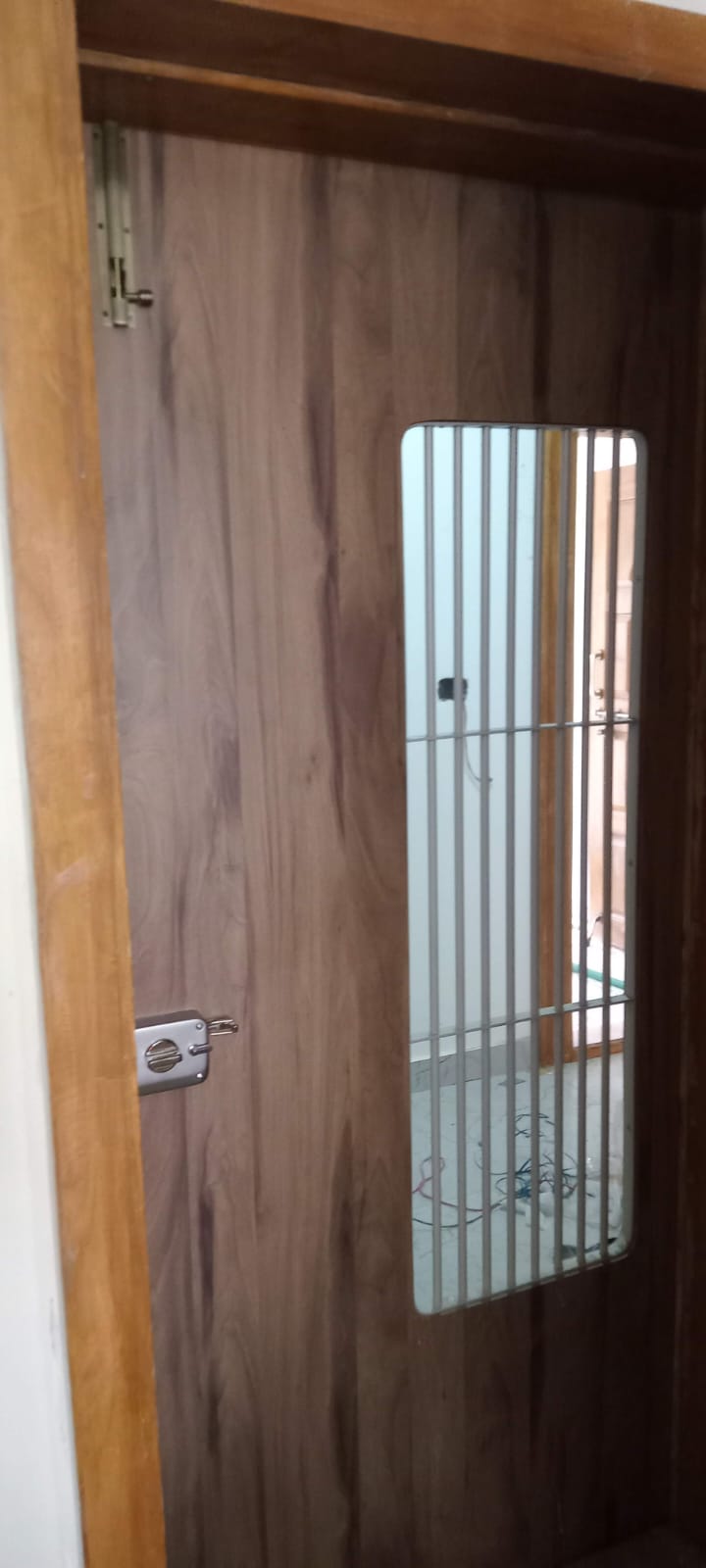 Acoustic Fabric Padded Wall Panelling with Brass Strip Trim Inlays - Execution #